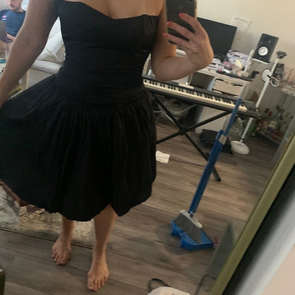 Vintage Style Black strapless Prom dress